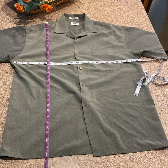 Pavo by Lastrada Men’s Short Sleeve Large Polyester Green Shirt Buttons - Picture 5 of 17